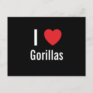 Carte Postale J'aime Gorillas