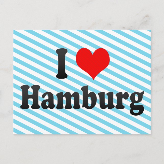 Carte Postale J'aime Hambourg, Allemagne (Devant)