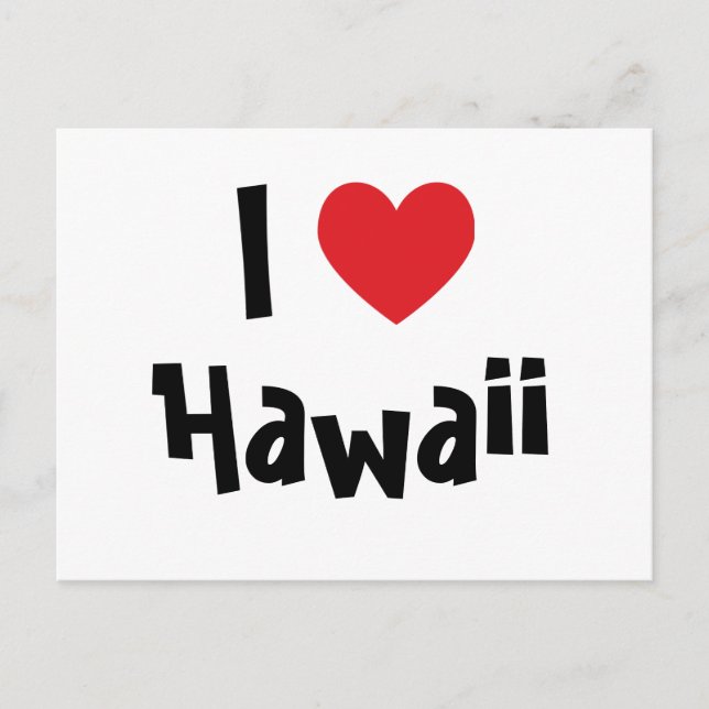 Carte Postale J'aime Hawaii (Devant)