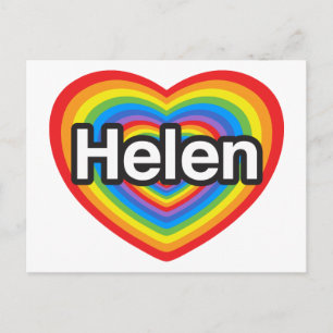 Carte Postale J'aime Helen. Je t'aime Helen. Cœur