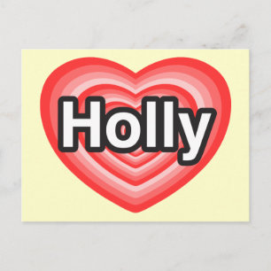 Carte Postale J'aime Holly. Je t'aime Holly. Cœur