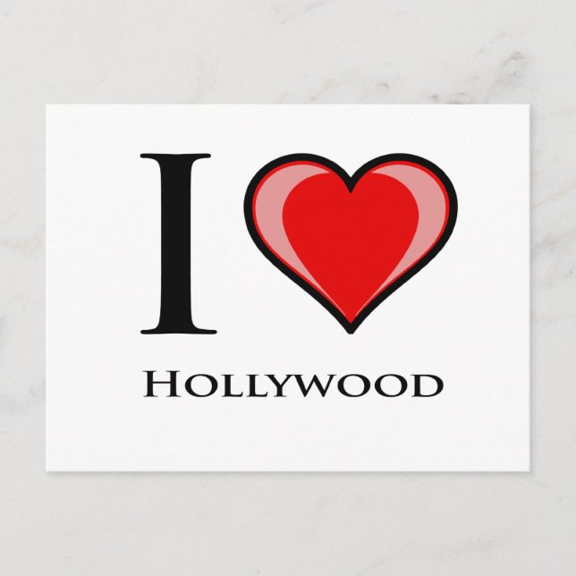Carte Postale J'aime Hollywood (Devant)