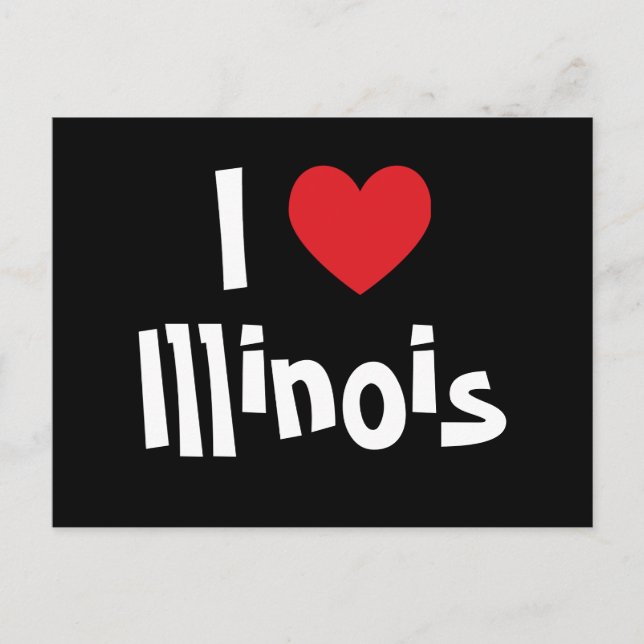 Carte Postale J'aime Illinois (Devant)