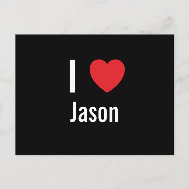 Carte Postale J'aime Jason (Devant)