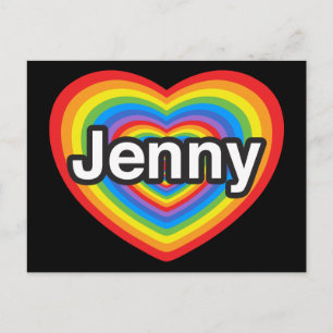 Carte Postale J'aime Jenny. Je t'aime Jenny. Cœur