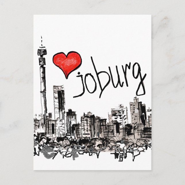 Carte Postale J'aime Joburg (Devant)