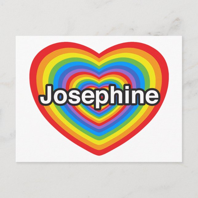 Carte Postale J'aime Joséphine. Je t'aime Joséphine. Cœur (Devant)