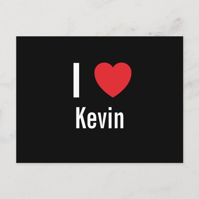 Carte Postale J'aime Kevin (Devant)