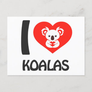 Carte Postale J'aime Koalas