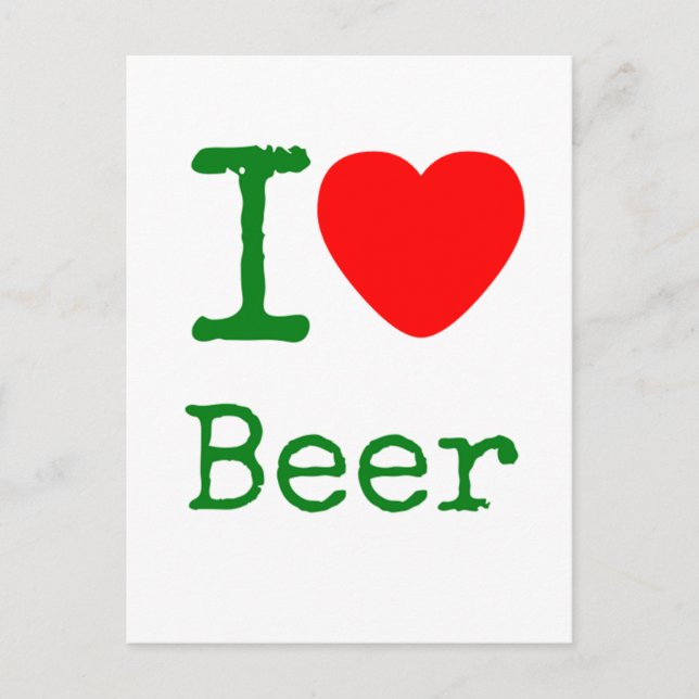 Carte Postale J'aime la bière (Devant)
