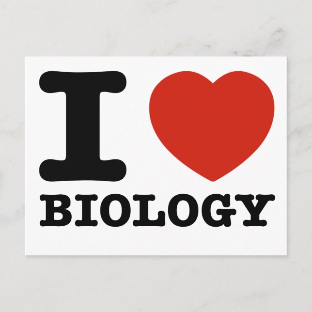 Carte Postale J'aime la biologie (Devant)