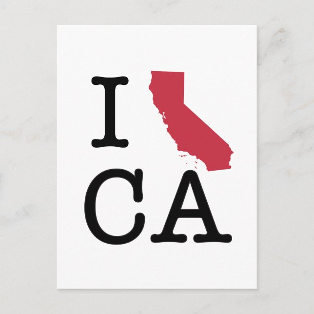 Carte Postale J'aime la Californie (Devant)