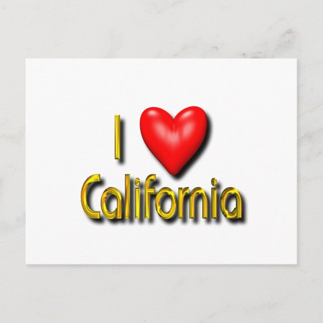 Carte Postale J'aime la Californie (Devant)