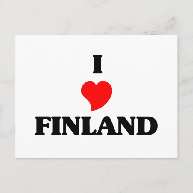 Carte Postale J'aime la Finlande (Devant)