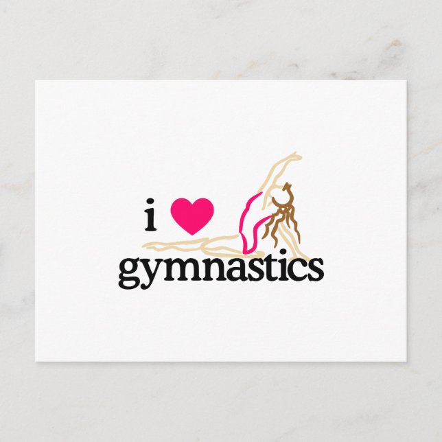 CARTE POSTALE J'AIME LA GYMNASTIQUE (Devant)