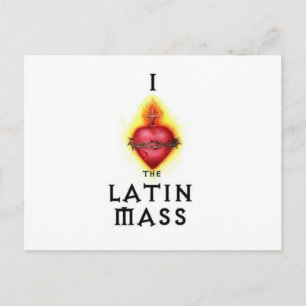 Carte Postale J'AIME la Messe latine Sacré Coeur de Jésus