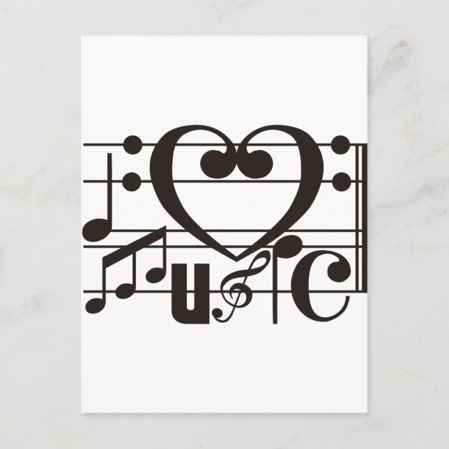 CARTE POSTALE J'AIME LA MUSIQUE (Devant)