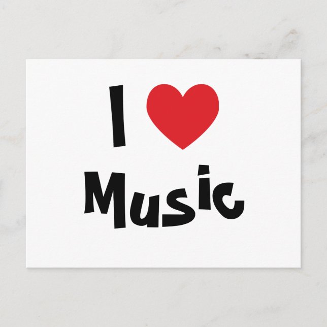Carte Postale J'aime la musique (Devant)