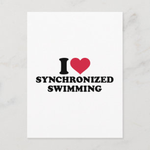 Carte Postale J'aime la natation synchronisée