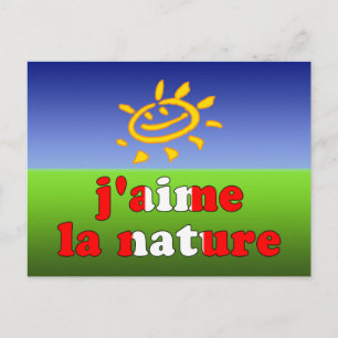 Carte Postale J'aime La nature I Love Nature in Canadian
