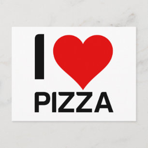 CARTE POSTALE J'AIME LA PIZZA COEUR