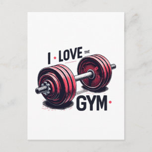 Carte Postale J'aime la salle de gym