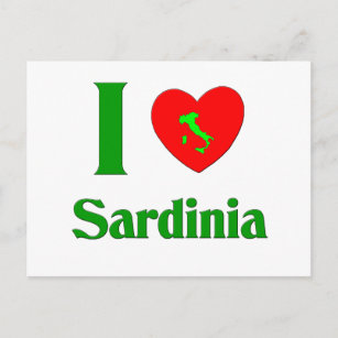 Carte Postale J'aime la Sardaigne Italie