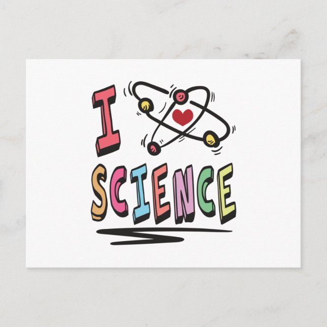 Carte Postale J'aime la science (Devant)