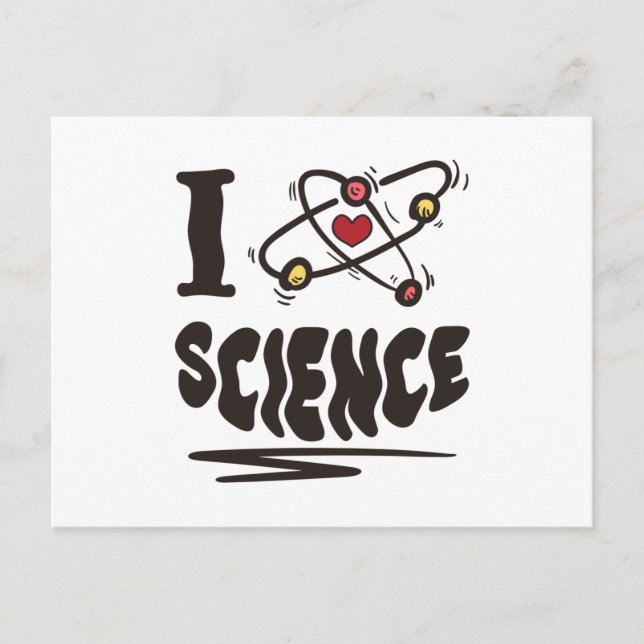 Carte Postale J'aime la science (Devant)