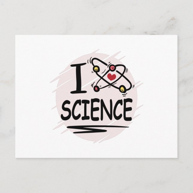 Carte Postale J'aime la science (Devant)