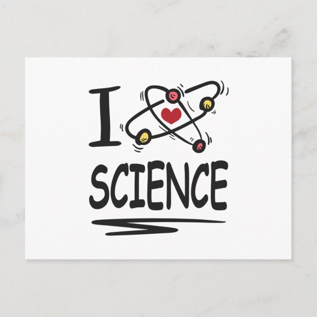 Carte Postale J'aime la science (Devant)