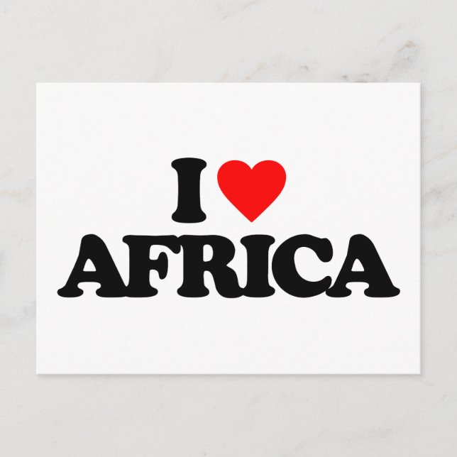 CARTE POSTALE J'AIME L'AFRIQUE (Devant)