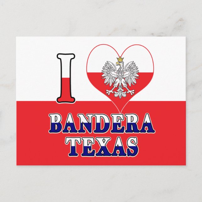 Carte Postale J'aime l'amour Bandera Texas (Devant)