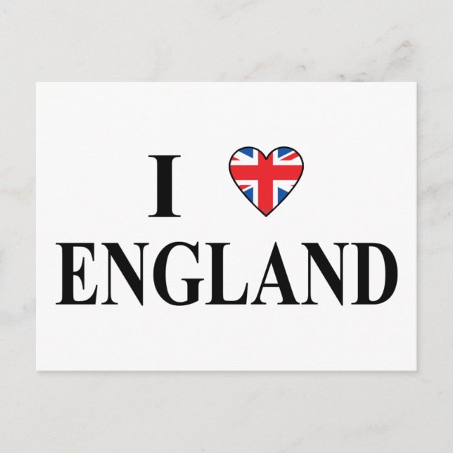 Carte Postale J'aime l'Angleterre (Devant)