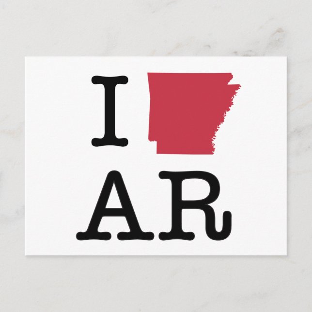 Carte Postale J'Aime L'Arkansas (Devant)