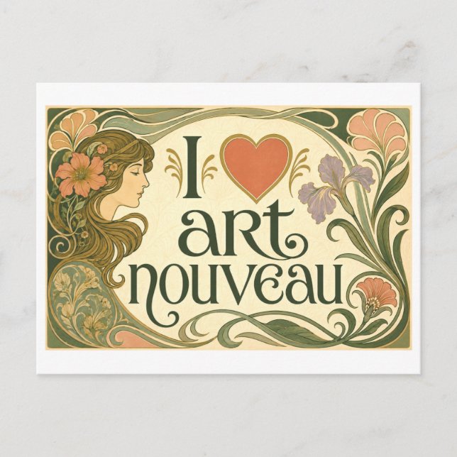 Carte Postale "J'aime l'Art nouveau" (Devant)