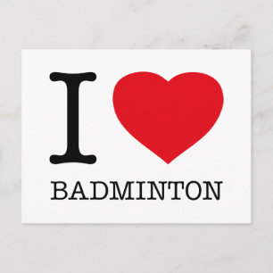 CARTE POSTALE J'AIME LE BADMINTON