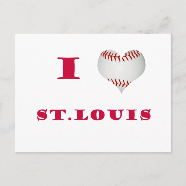 Carte Postale J'aime le base-ball de St Louis (Devant)