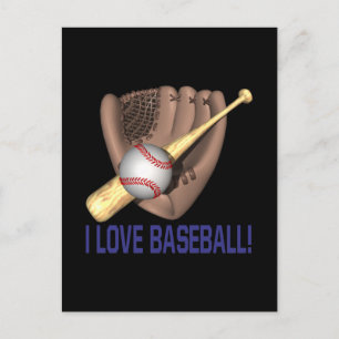 Carte Postale J'Aime Le Baseball