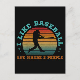 Carte Postale J'aime le baseball et peut-être 3 personnes