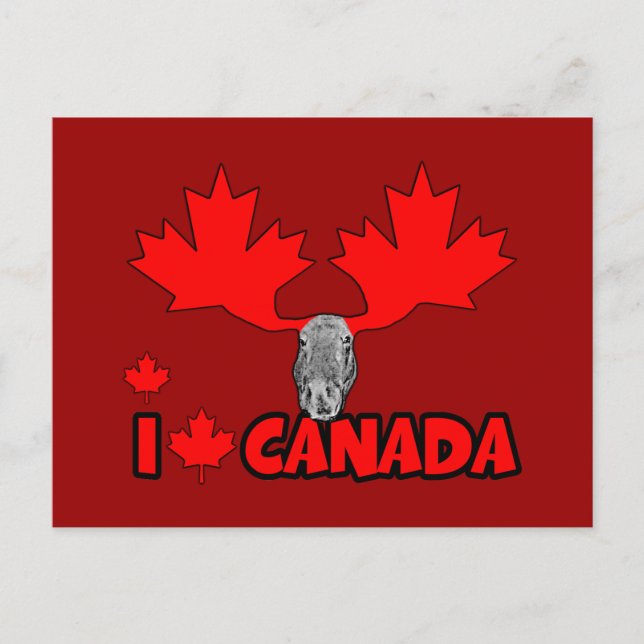 Carte Postale J'aime le Canada (Devant)