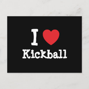 Carte Postale J'aime le coeur de Kickball personnalisé
