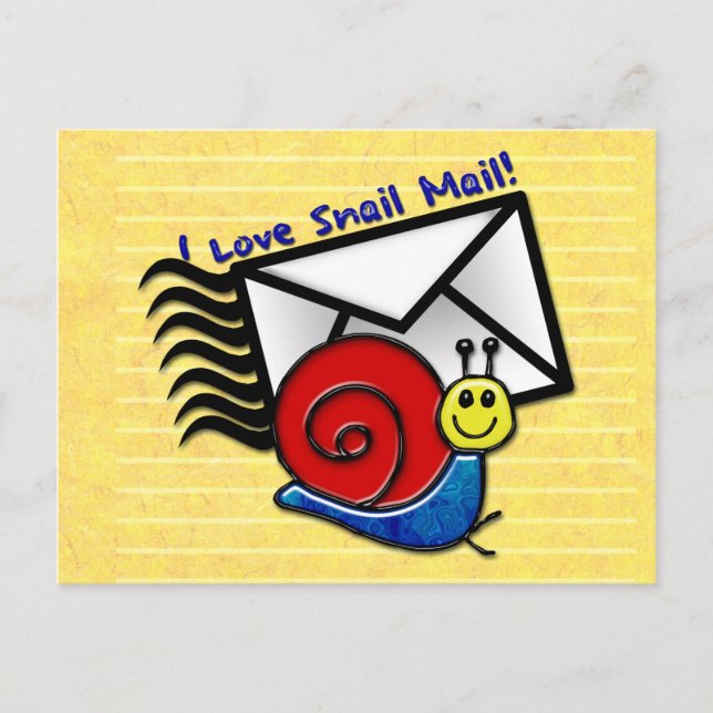 Carte Postale J'Aime Le Courrier Aux Escargots ! (Carte postale) (Devant)