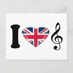 Carte Postale J'aime le design d'art musical