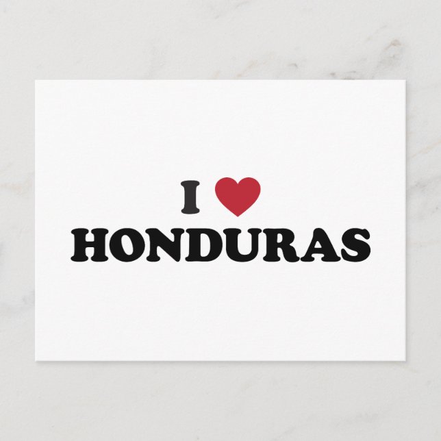 Carte Postale J'aime le Honduras (Devant)