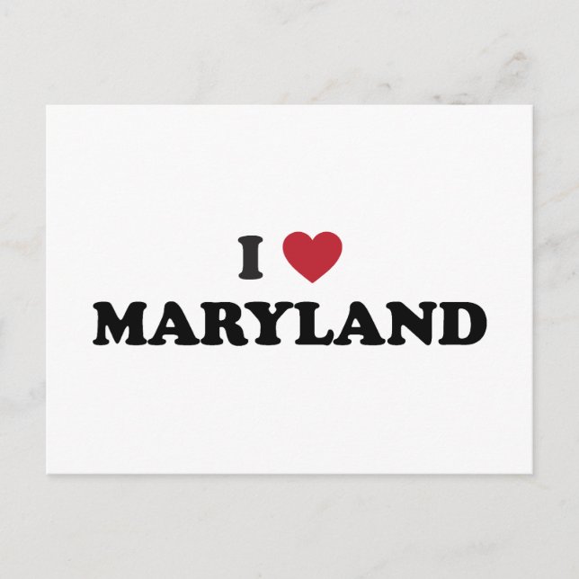 Carte Postale J'aime le Maryland (Devant)