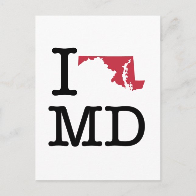 Carte Postale J'aime le Maryland (Devant)