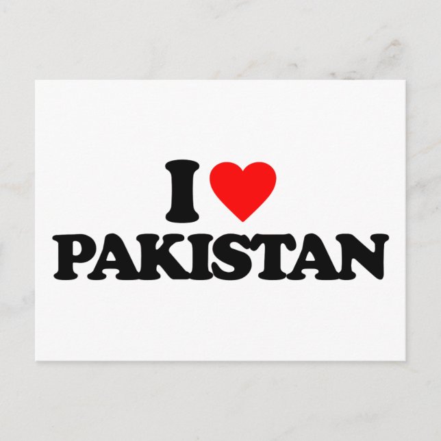 CARTE POSTALE J'AIME LE PAKISTAN (Devant)