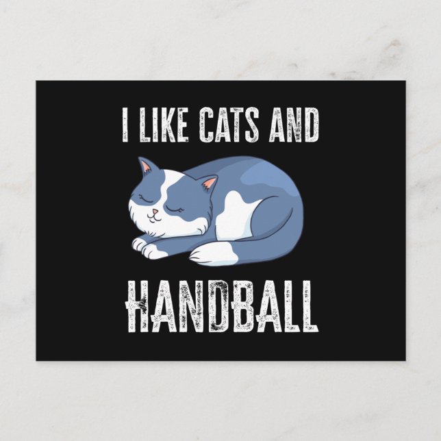 Carte Postale J'aime le poison de Cats et du handball (Devant)