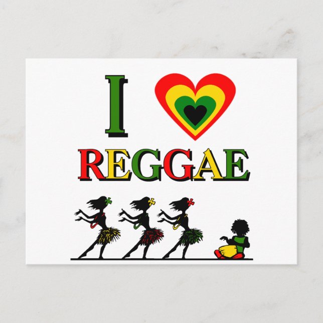 Carte Postale J'aime le reggae (Devant)